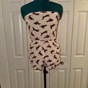 Strapless Tiger Print Romper